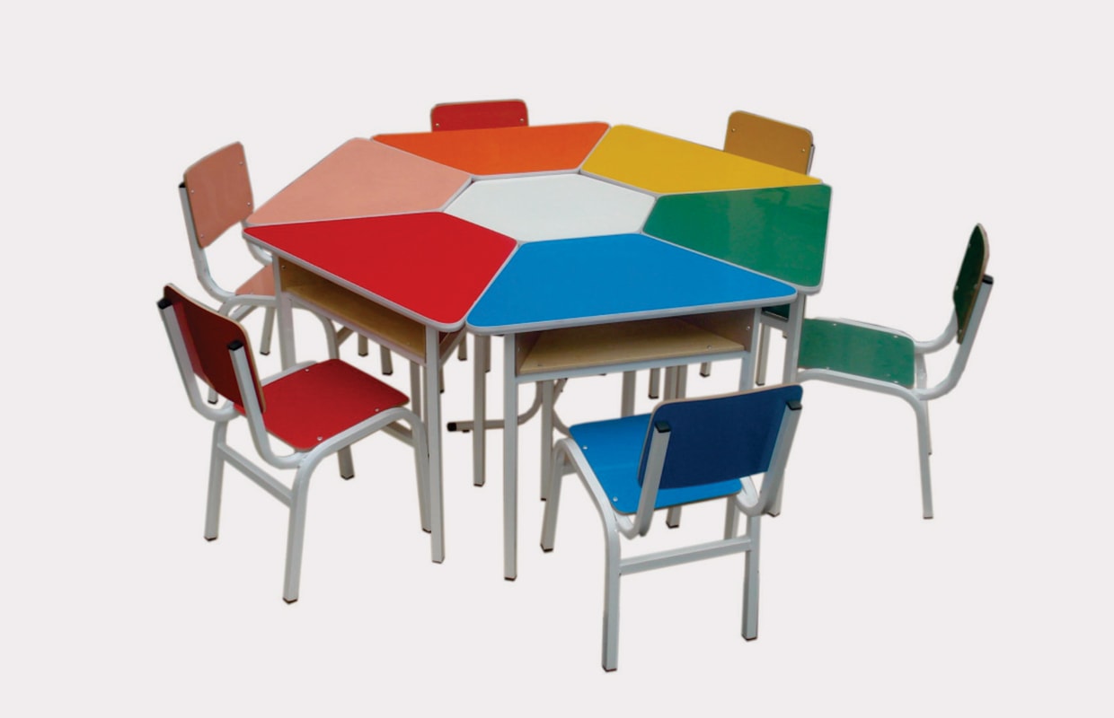 Mesas y sillas de primaria modulares